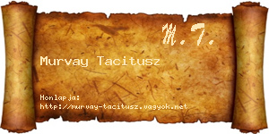 Murvay Tacitusz névjegykártya